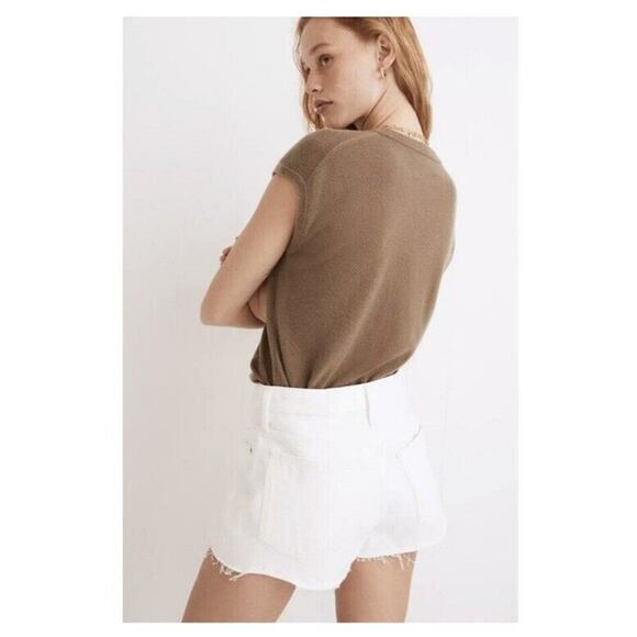 Madewell Shorts Womens Size 32 W Relaxed Denim White Cut Off NWT MSRP $78 - Picture 2 of 14